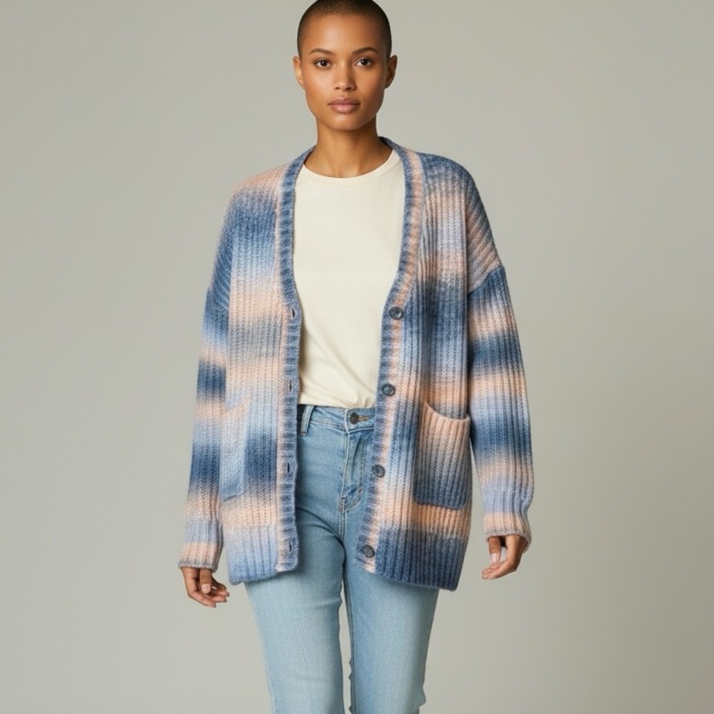 For Love and Lemons Celeste Cotton Candy  Colored Cardigan Sz Large
